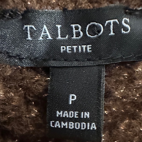 Talbots Wool Blend Mock Turtleneck Sweater • Brown Metallic • Size M - Picture 5 of 6